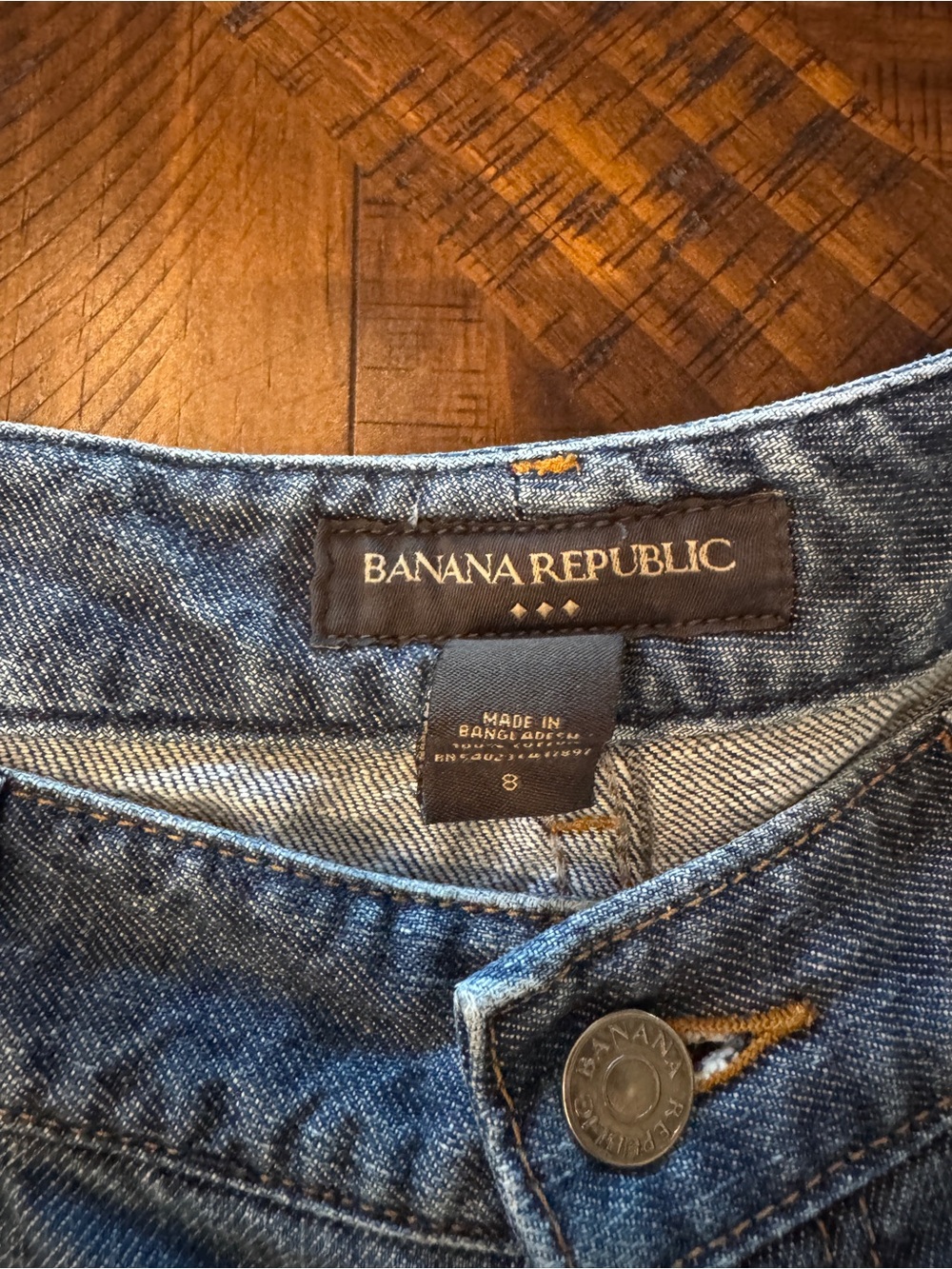 Banana Republic Women’s Size 8 Medium Wash 100% Cotton Straight Leg Jeans 32x31 - Picture 4 of 11